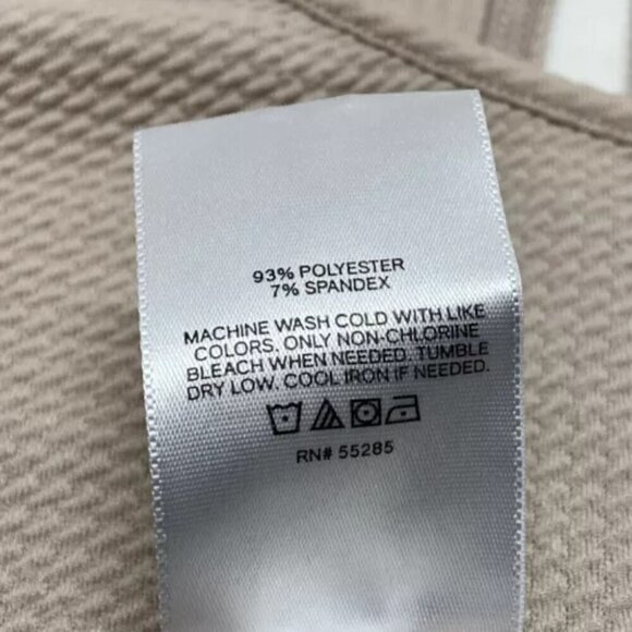 Express Ladies Waffle Knit Blouse Tan Medium Long Sleeve Office Wear Career Top - Picture 9 of 10